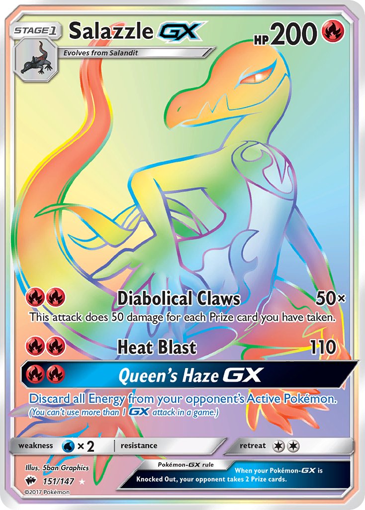 Burning Shadows Salazzle GX Pokémon card