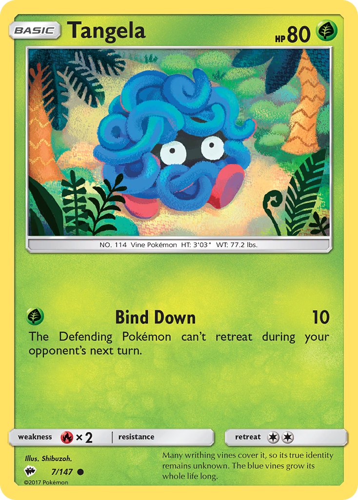Burning Shadows Tangela Pokémon card