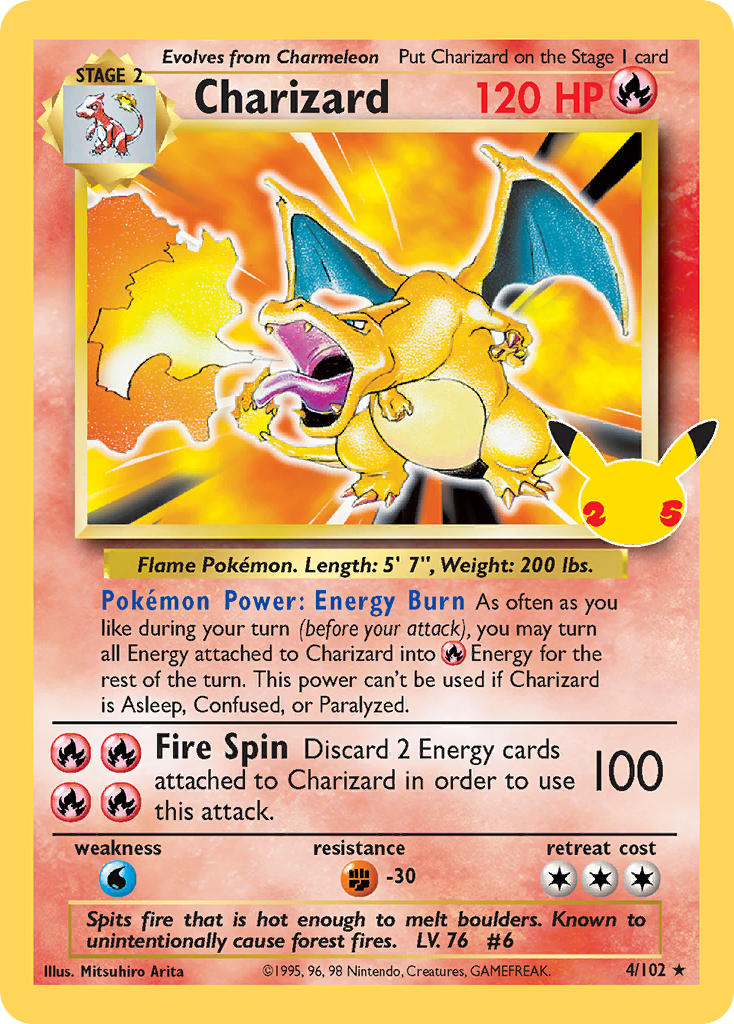 Celebrations Charizard Pokémon card
