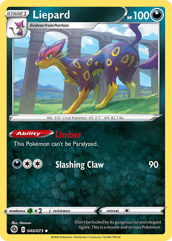 Champion's Path Liepard Pokémon card