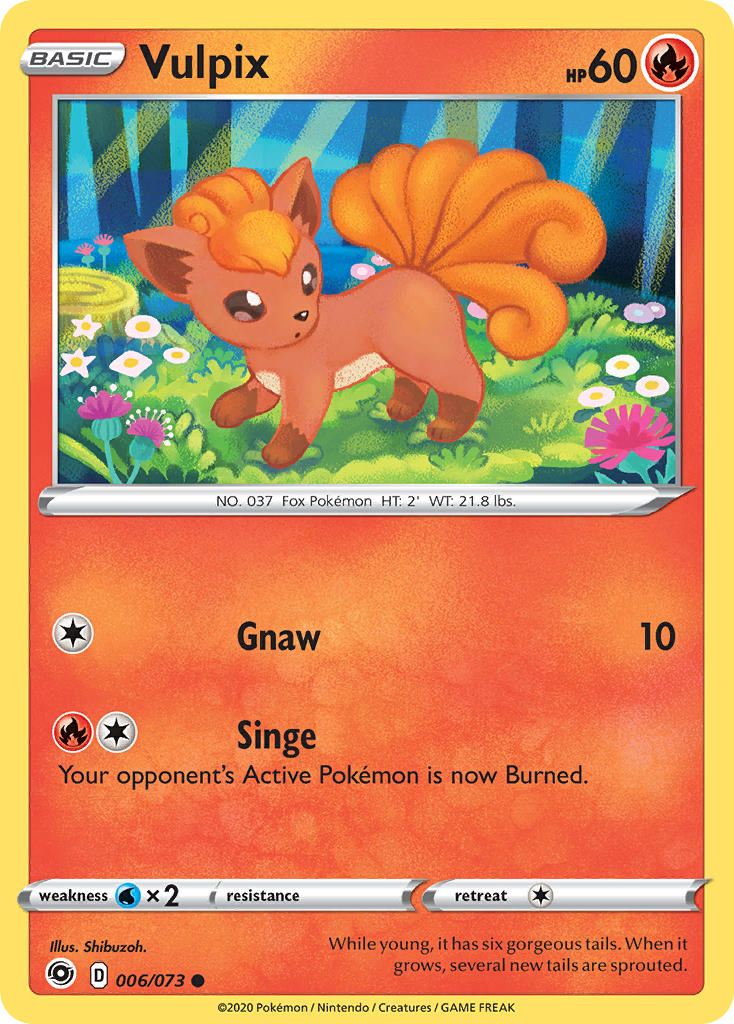 Champion's Path Vulpix Pokémon card