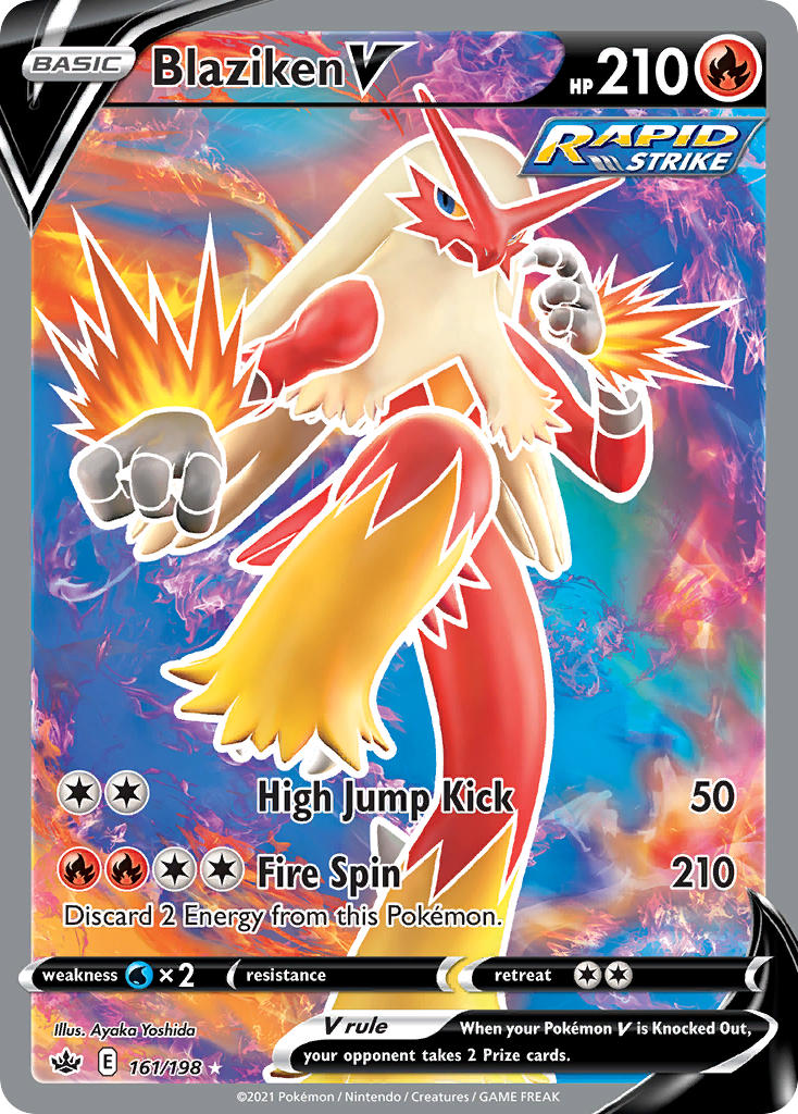 Chilling Reign Blaziken V Pokémon card