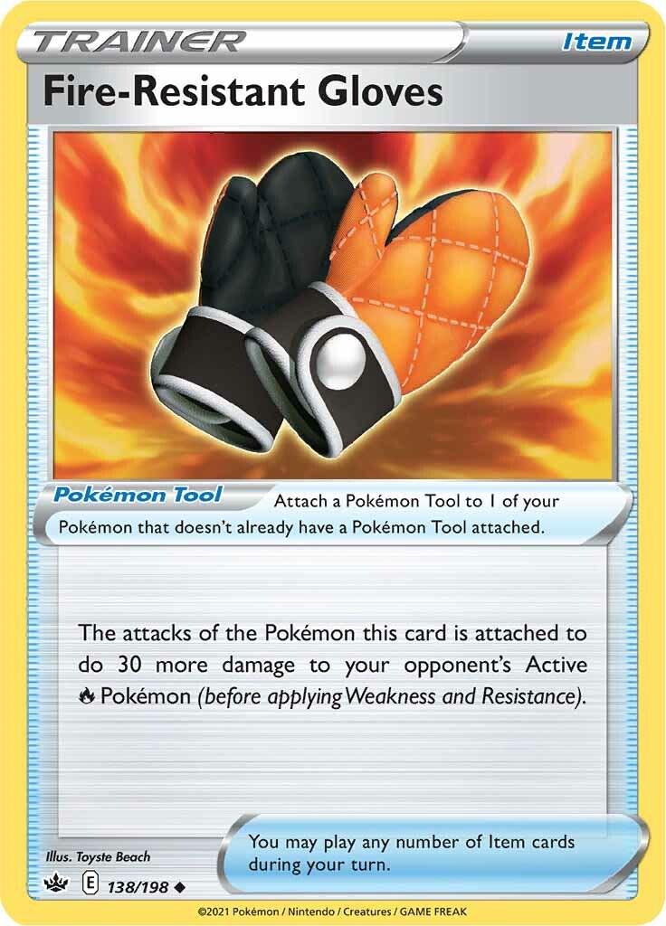 Chilling Reign Fire Resistant Gloves Pokémon card