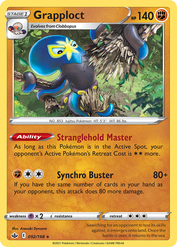 Chilling Reign Grapploct Pokémon card