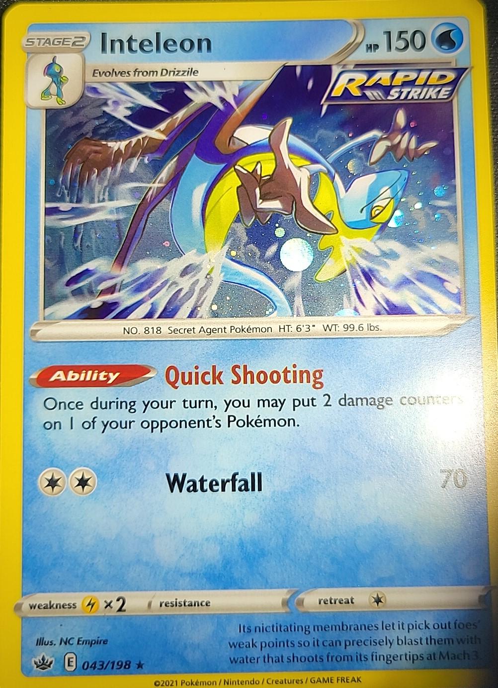 Chilling Reign Inteleon [Cosmos-Holo] Pokémon card