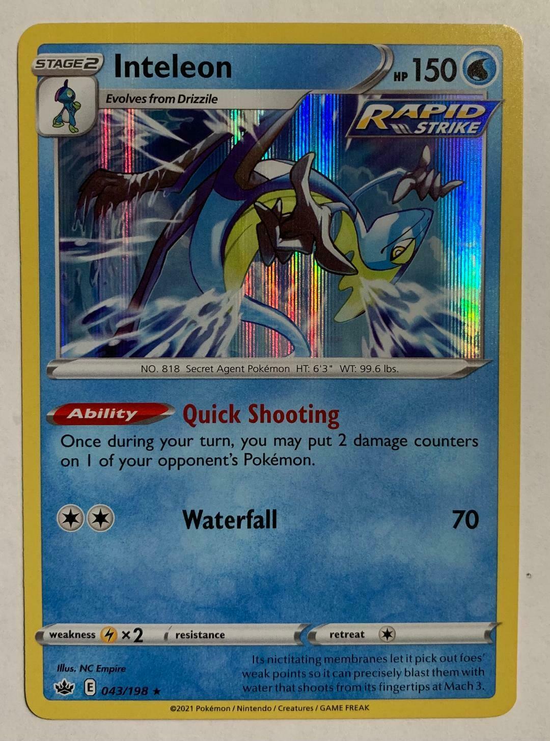 Chilling Reign Inteleon [Holo] Pokémon card