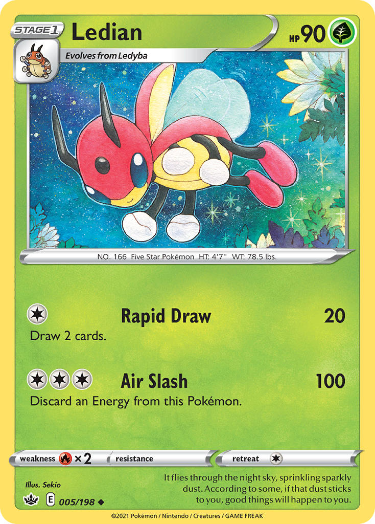 Chilling Reign Ledian Pokémon card