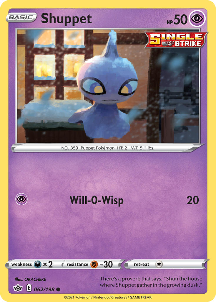 Chilling Reign Shuppet Pokémon card