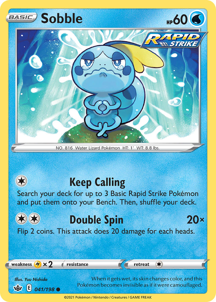 Chilling Reign Sobble Pokémon card