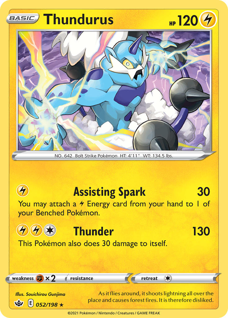 Chilling Reign Thundurus Pokémon card