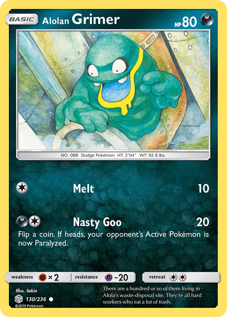 Cosmic Eclipse Alolan Grimer Pokémon card