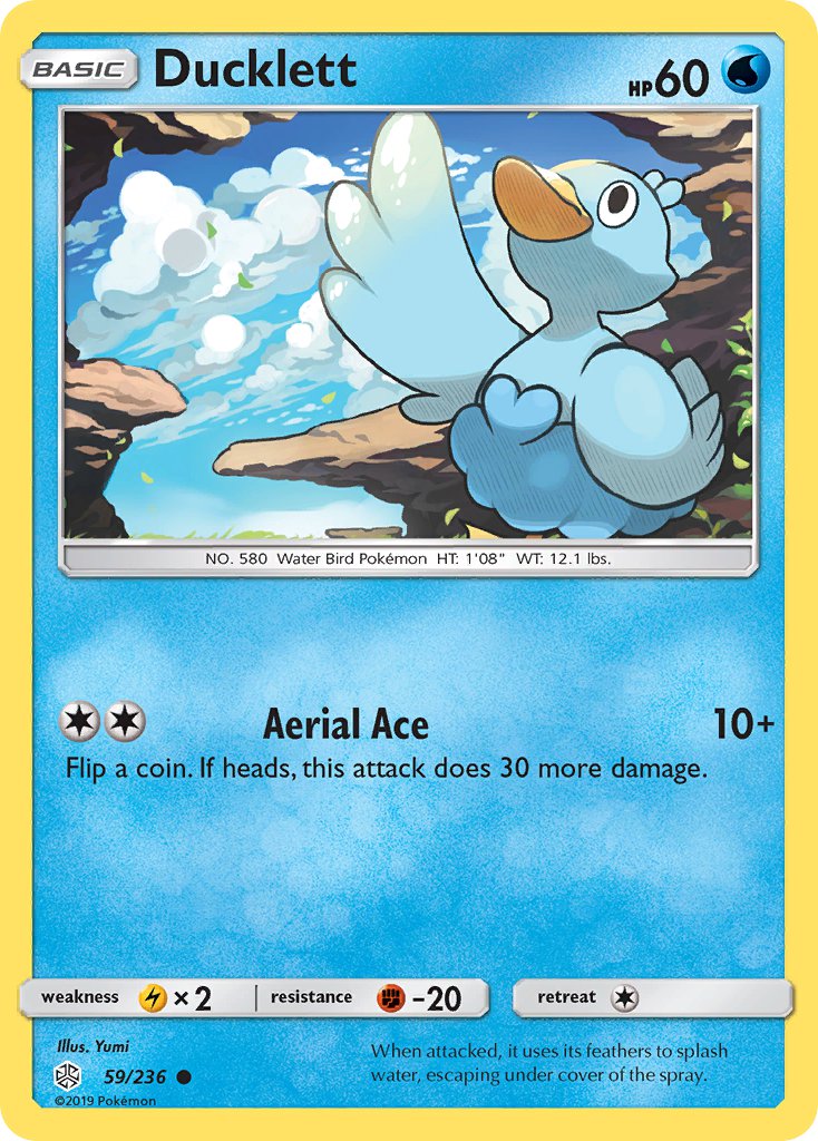 Cosmic Eclipse Ducklett Pokémon card