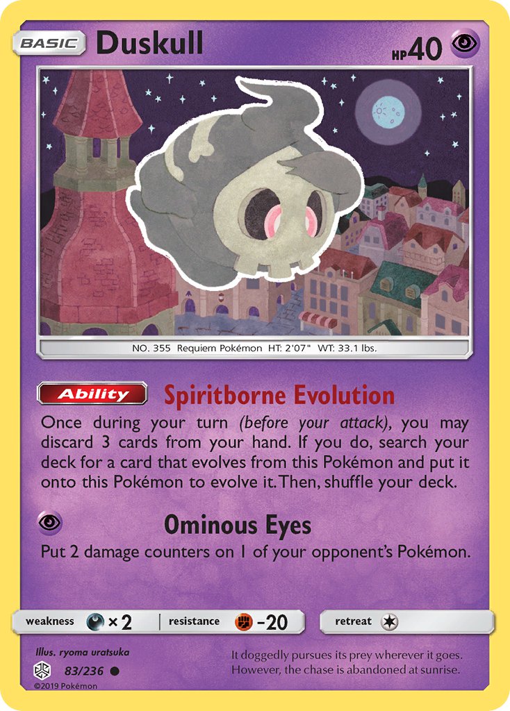Cosmic Eclipse Duskull Pokémon card