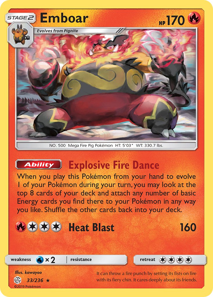 Cosmic Eclipse Emboar Pokémon card