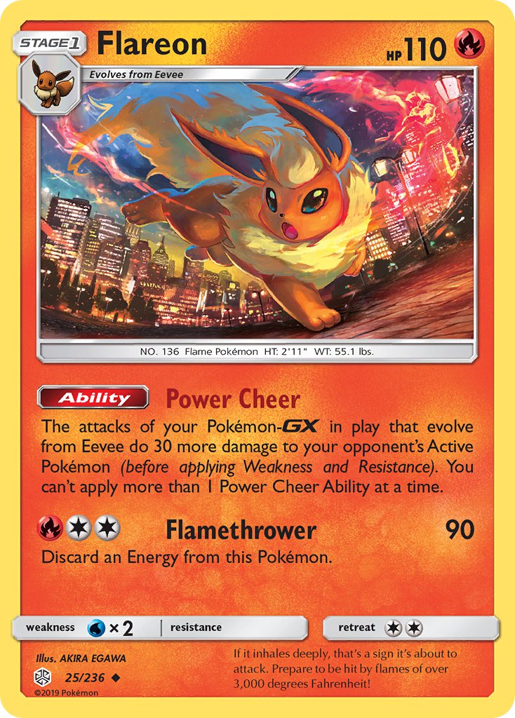 Cosmic Eclipse Flareon Pokémon card