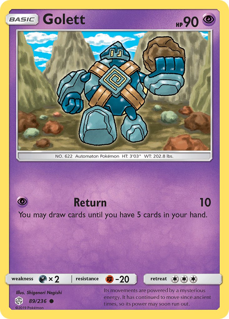 Cosmic Eclipse Golett Pokémon card
