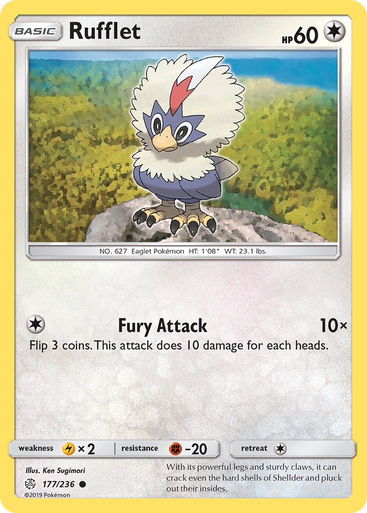 Cosmic Eclipse Rufflet Pokémon card