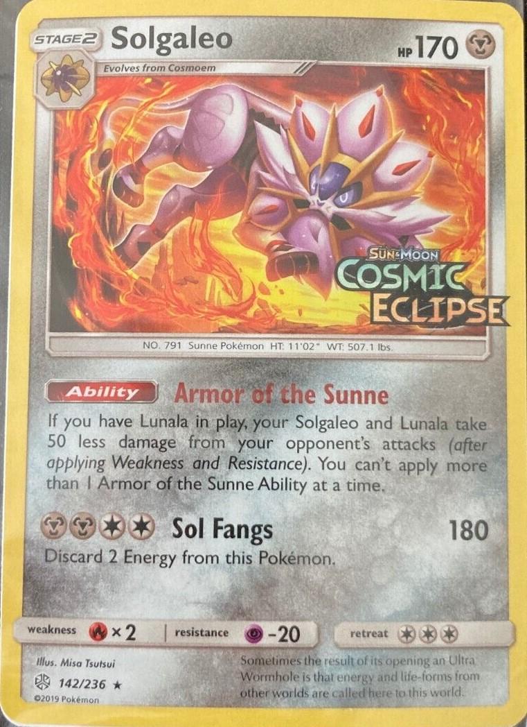 Cosmic Eclipse Solgaleo [Stamped] Pokémon card