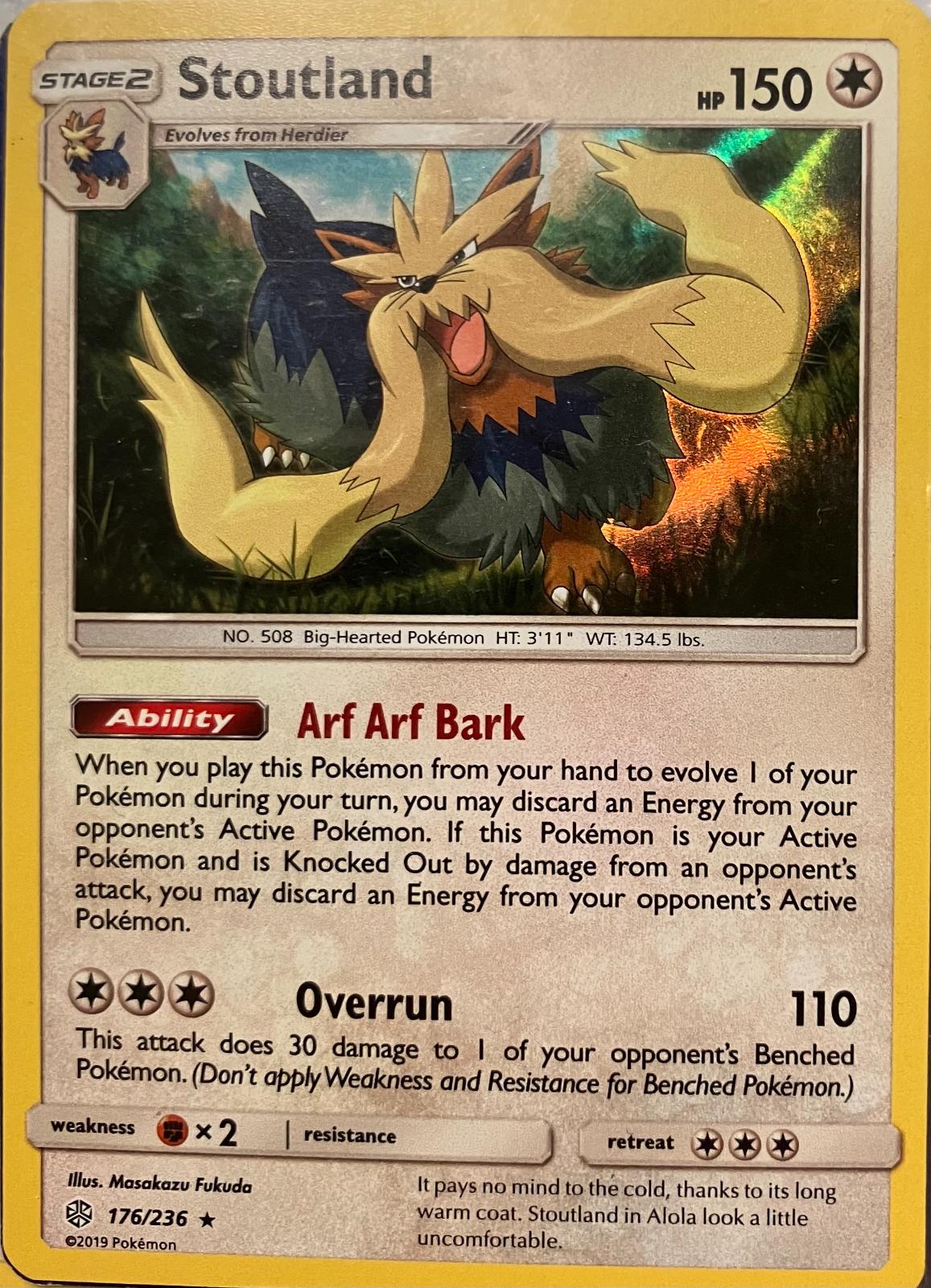 Cosmic Eclipse Stoutland [Holo] Pokémon card