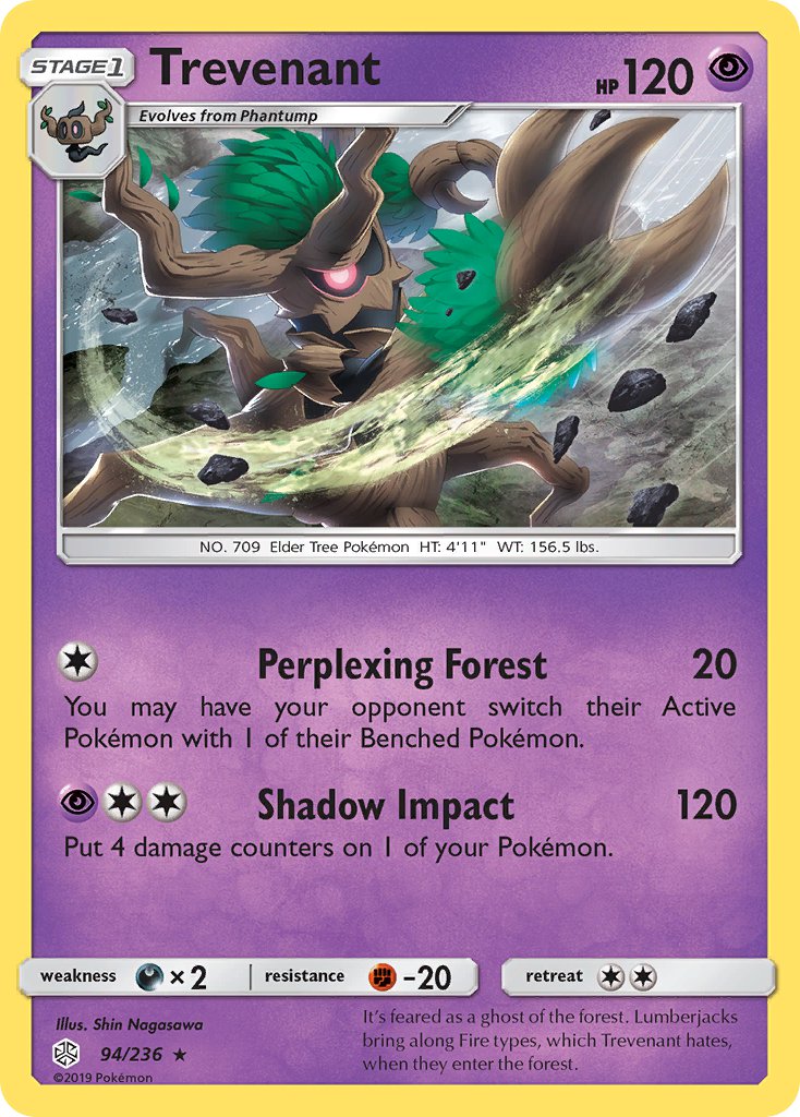 Cosmic Eclipse Trevenant Pokémon card