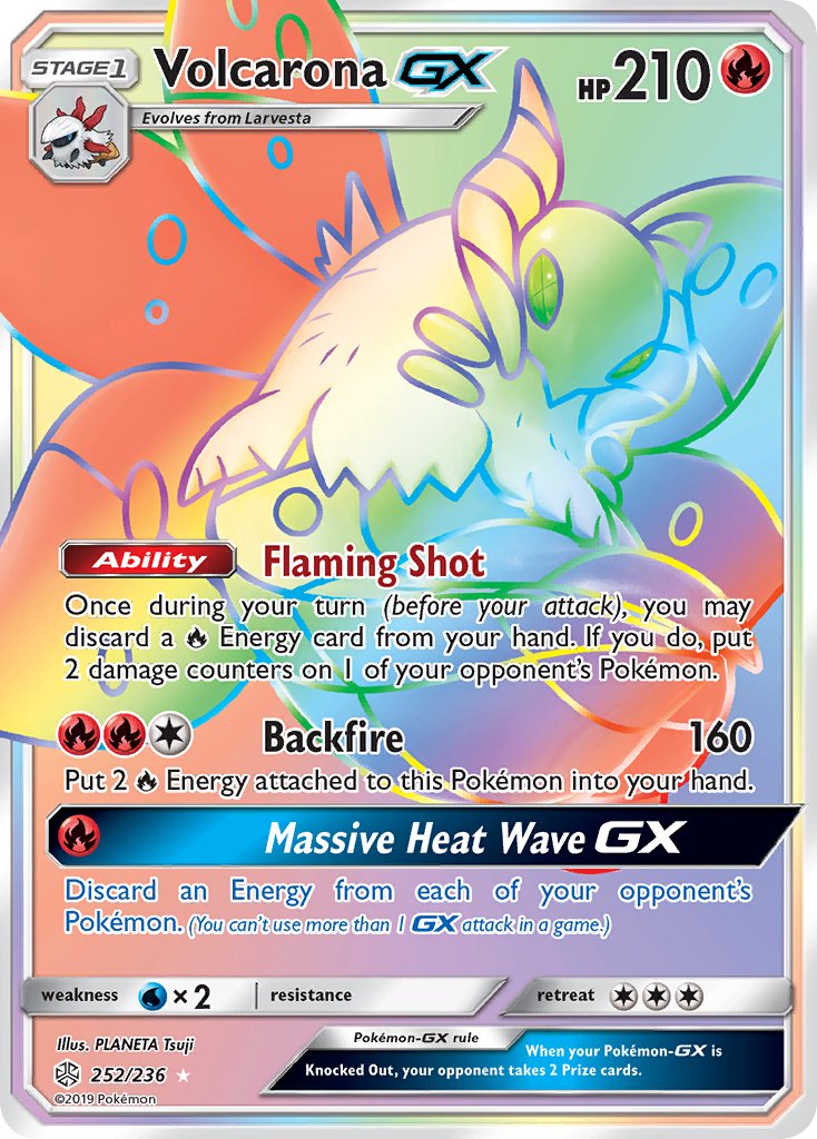 Cosmic Eclipse Volcarona GX Pokémon card