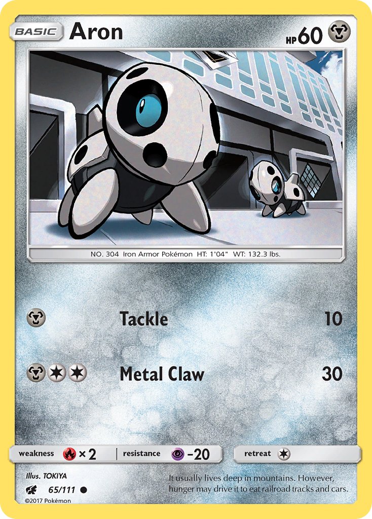 Crimson Invasion Aron Pokémon card