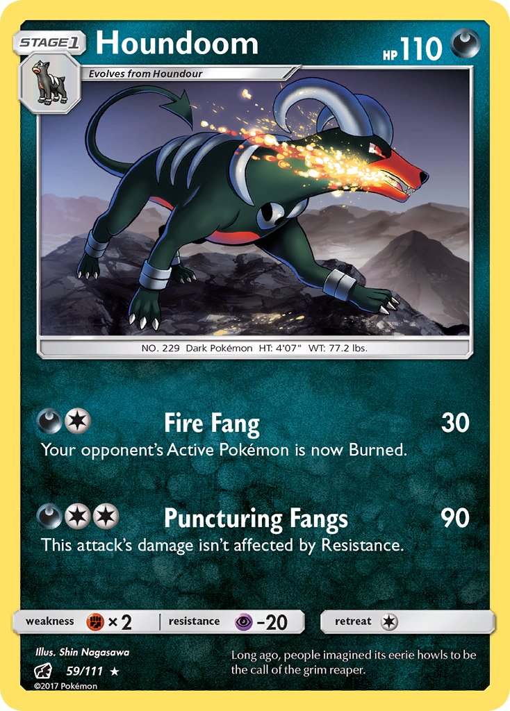 Crimson Invasion Houndoom Pokémon card