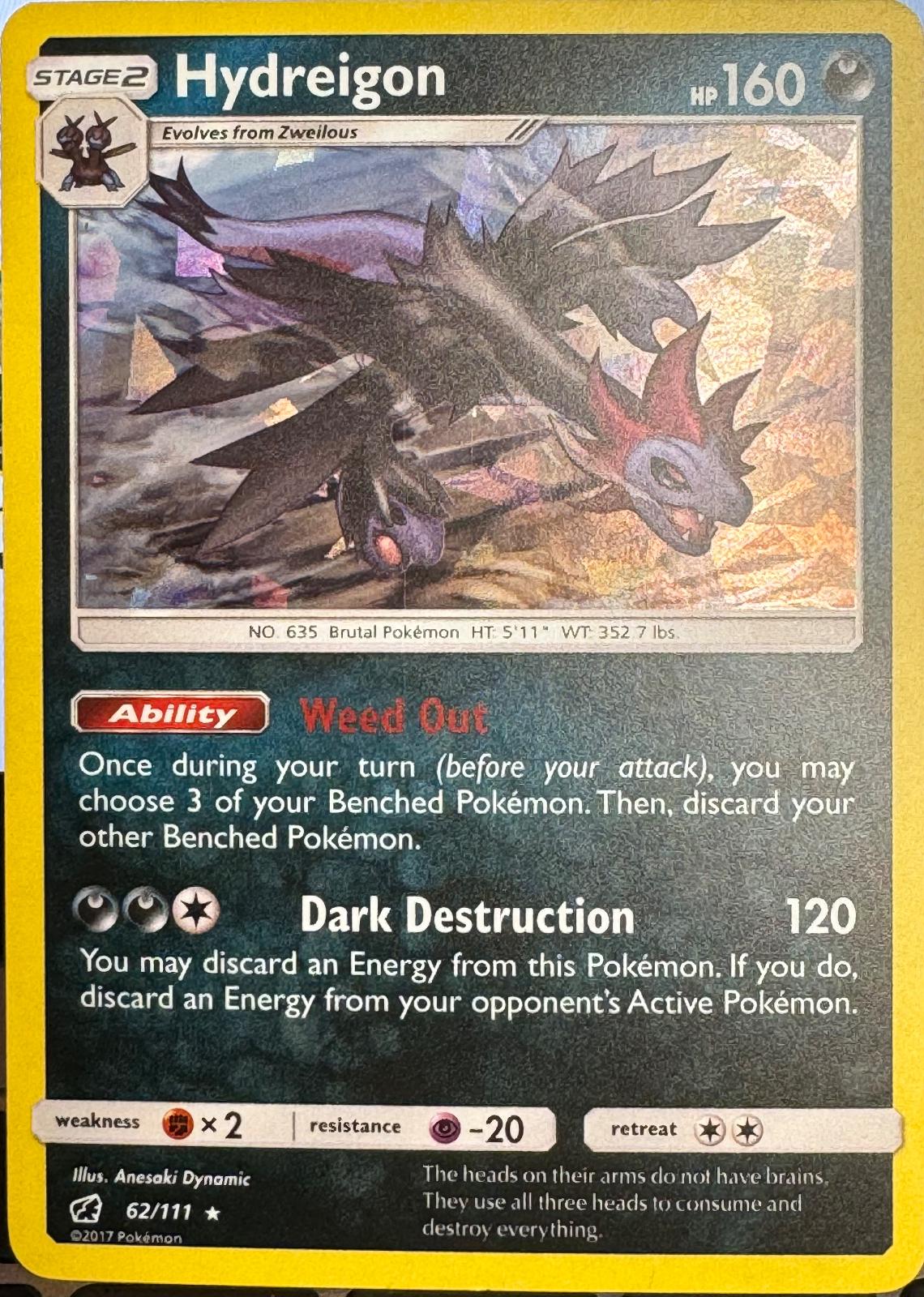 Crimson Invasion Hydreigon [Cracked-Ice] Pokémon card