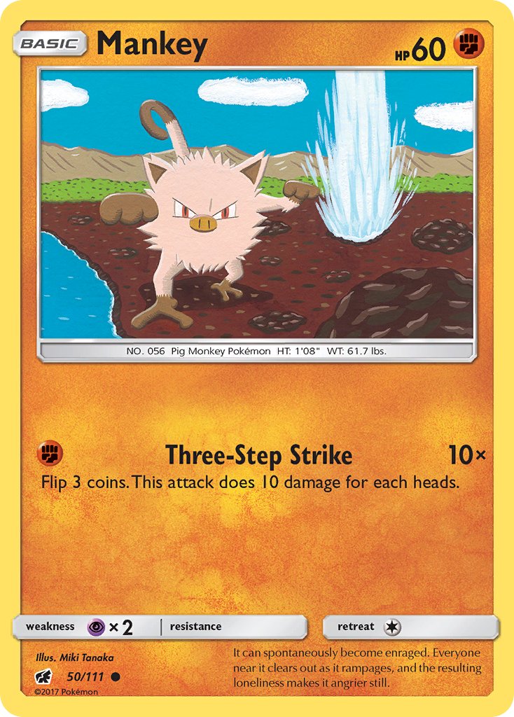 Crimson Invasion Mankey Pokémon card
