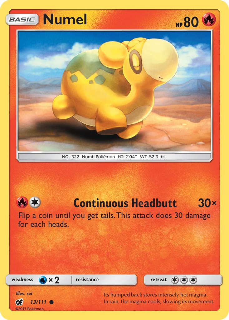Crimson Invasion Numel Pokémon card
