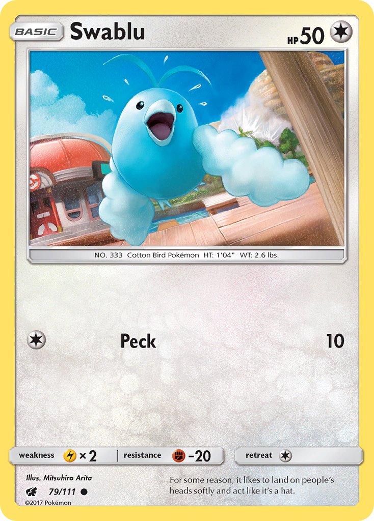 Crimson Invasion Swablu Pokémon card