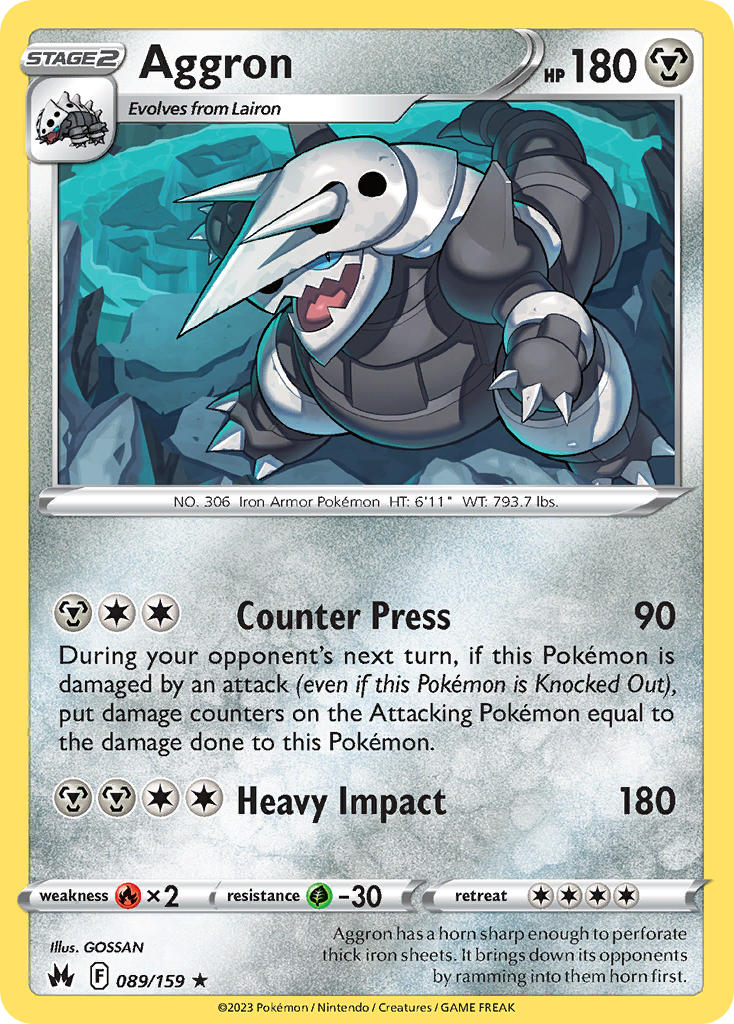 Crown Zenith Aggron Pokémon card