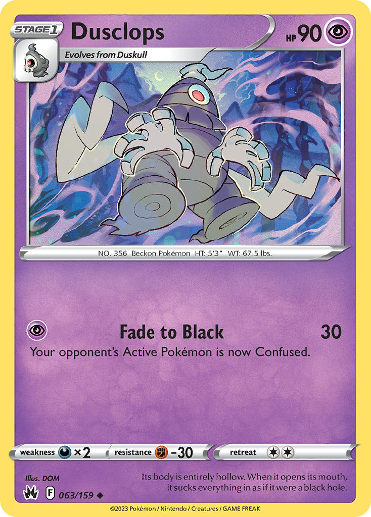 Crown Zenith Dusclops Pokémon card