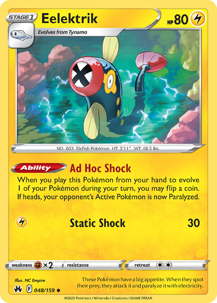Crown Zenith Eelektrik Pokémon card