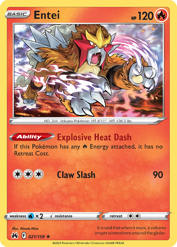 Crown Zenith Entei Pokémon card
