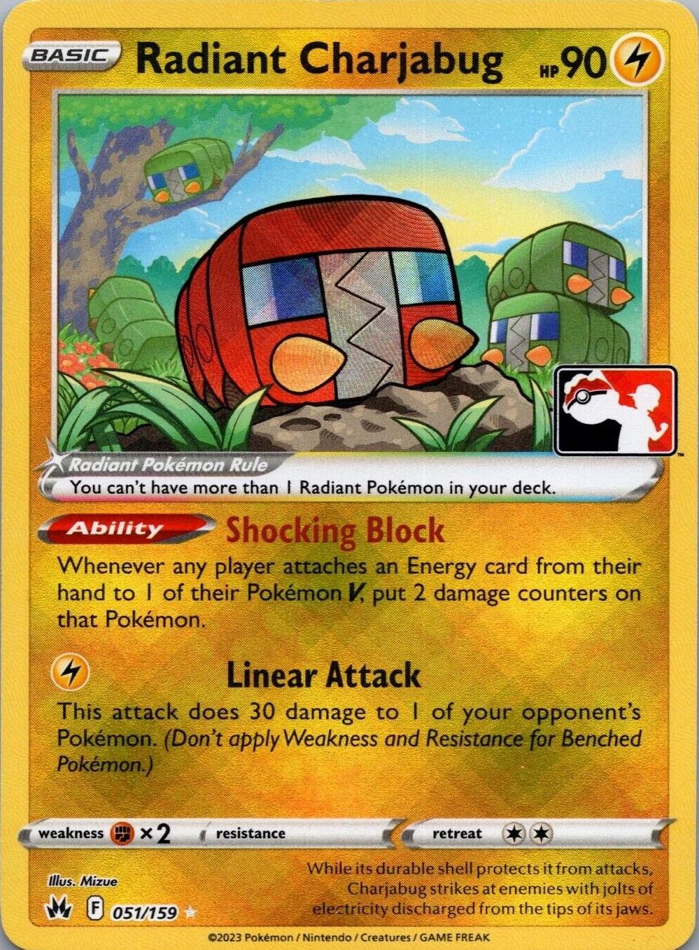 Crown Zenith Radiant Charjabug [Prize-Pack] Pokémon card