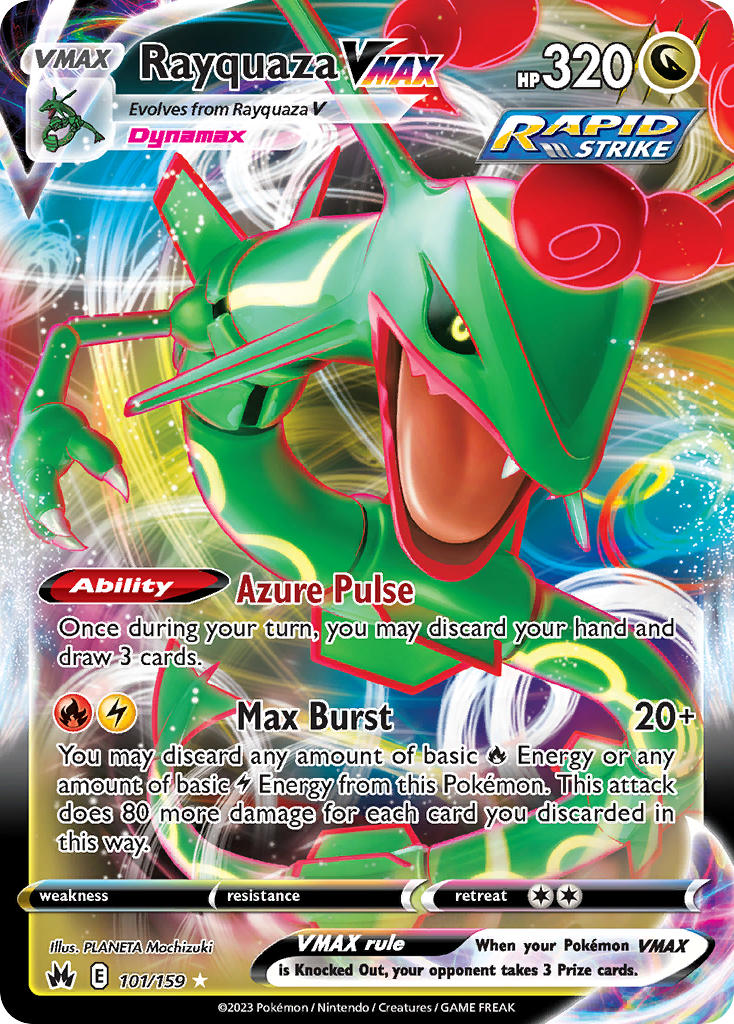 Crown Zenith Rayquaza VMAX Pokémon card
