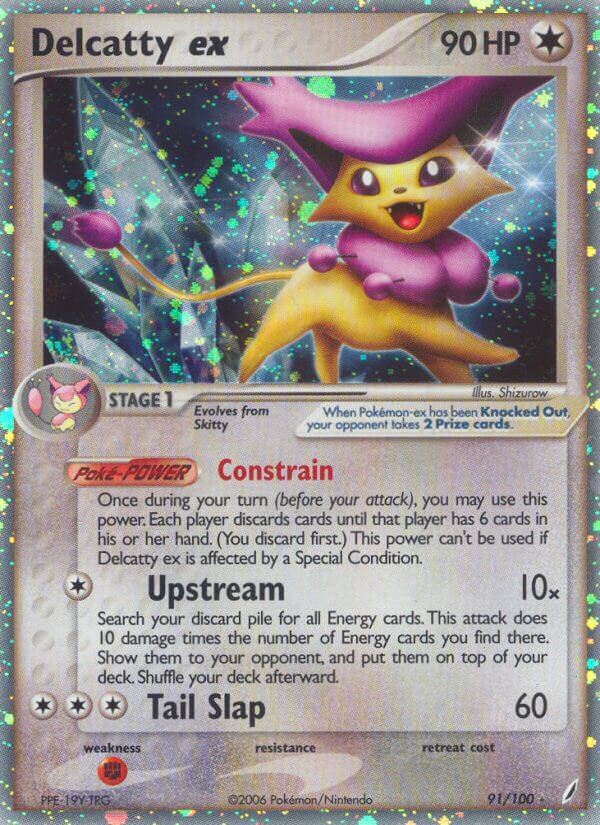 Crystal Guardians Delcatty EX Pokémon card