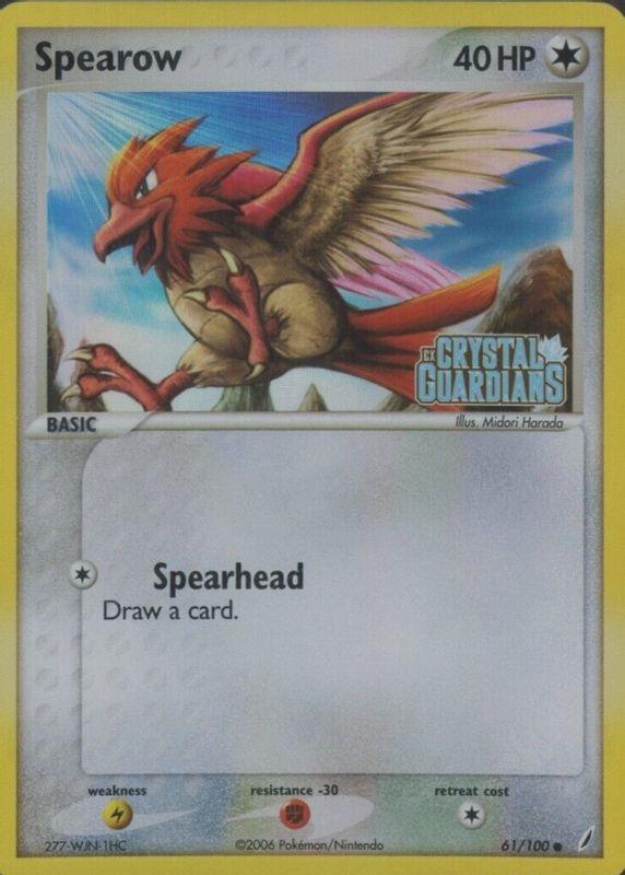 Crystal Guardians Spearow [Stamped-Reverse-Holo] Pokémon card