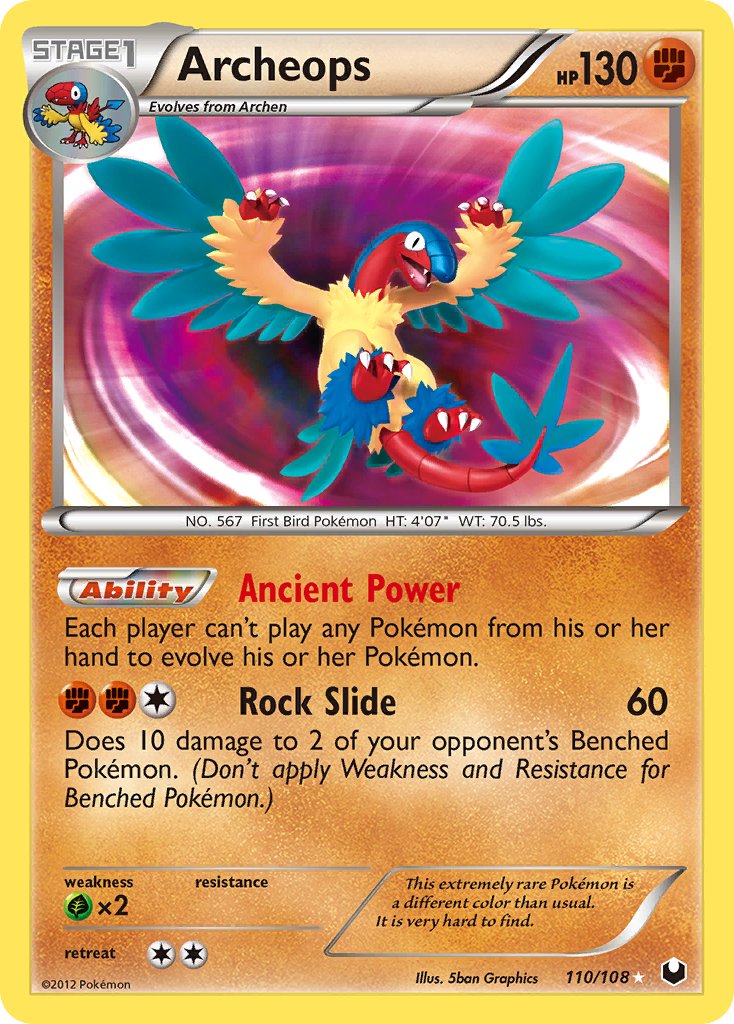 Dark Explorers Archeops Pokémon card