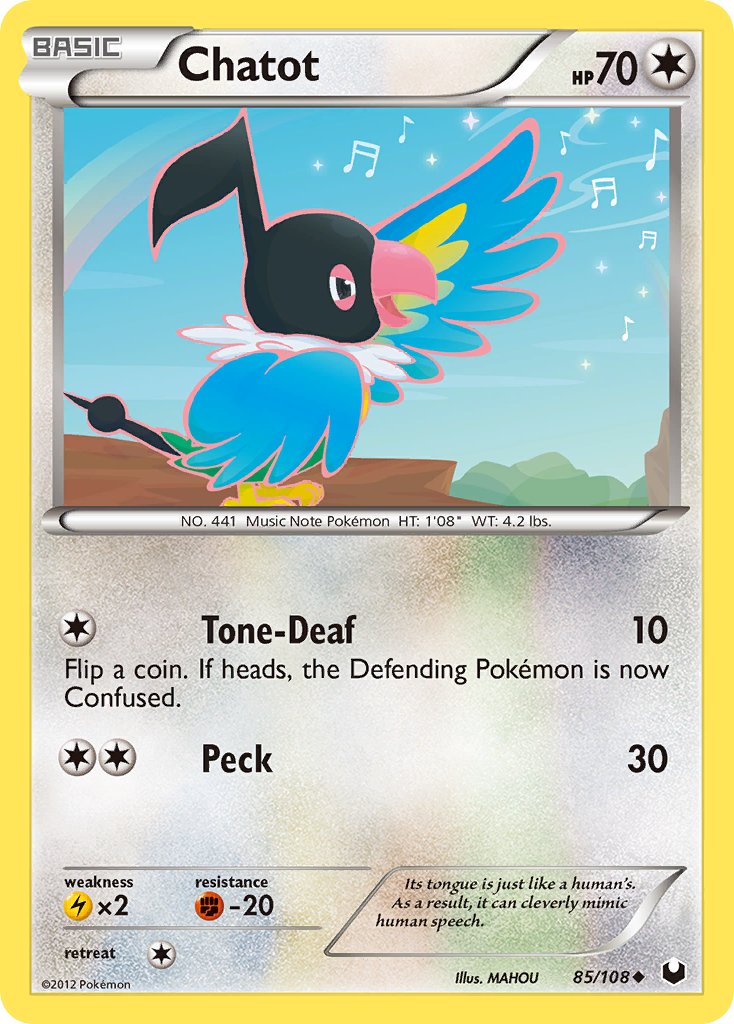 Dark Explorers Chatot Pokémon card