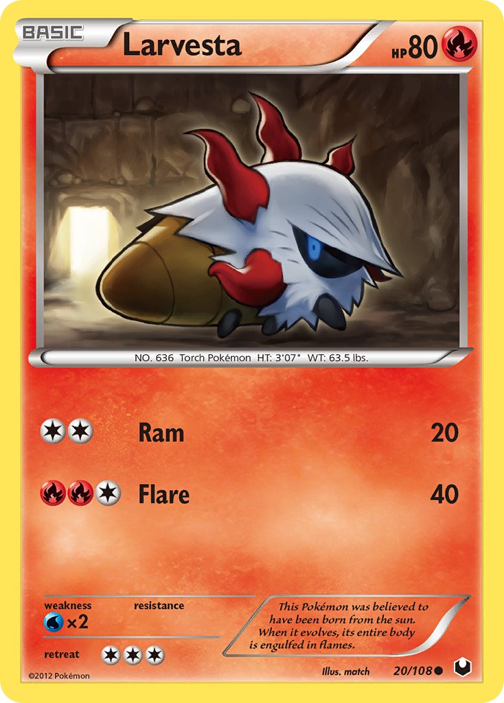 Dark Explorers Larvesta Pokémon card