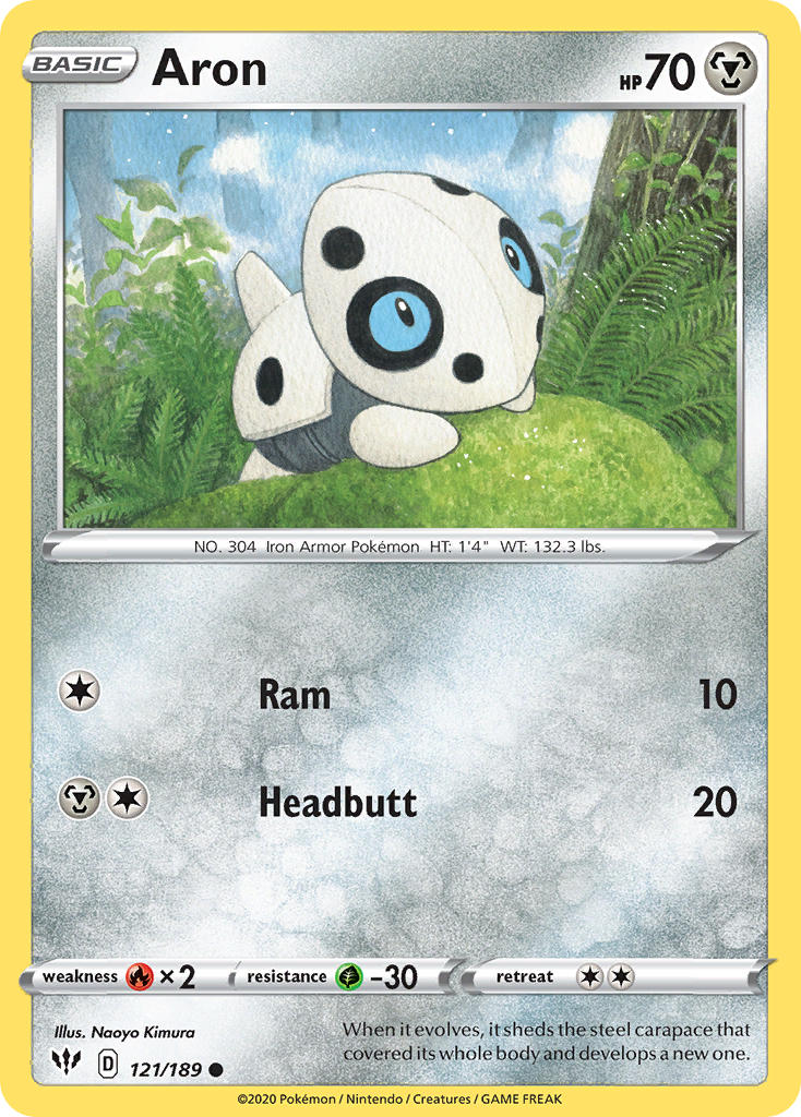 Darkness Ablaze Aron Pokémon card