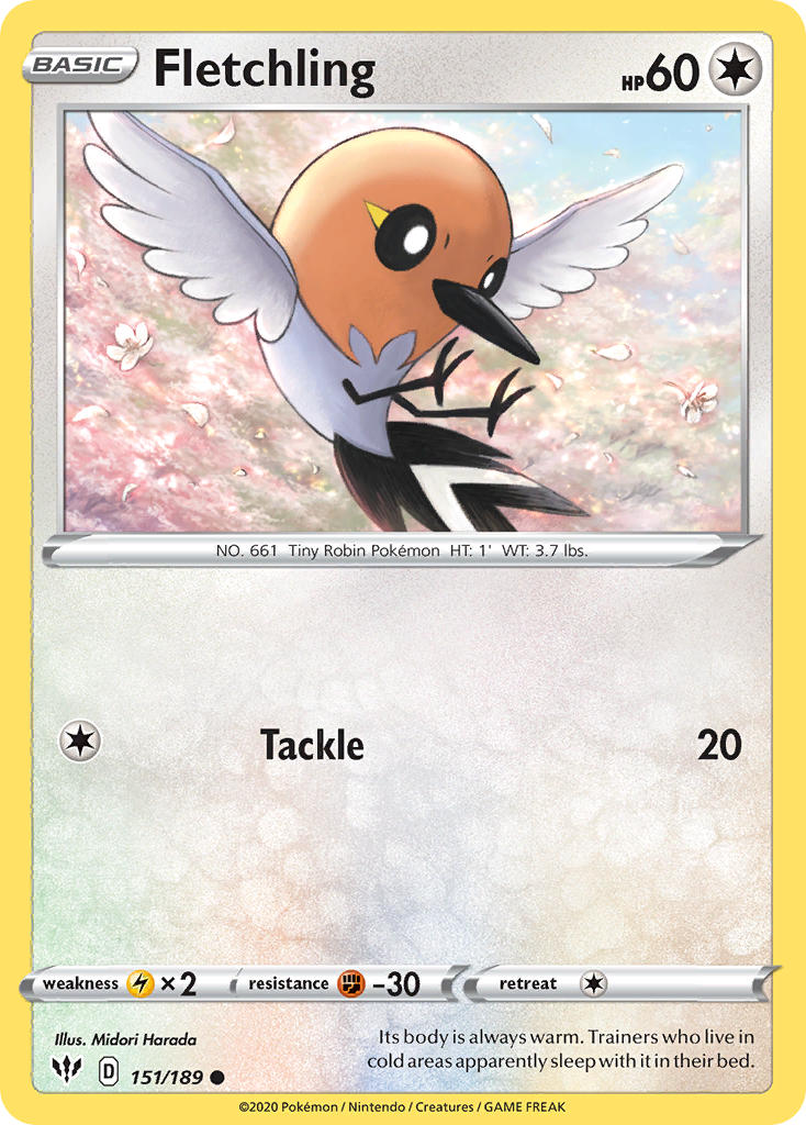 Darkness Ablaze Fletchling Pokémon card