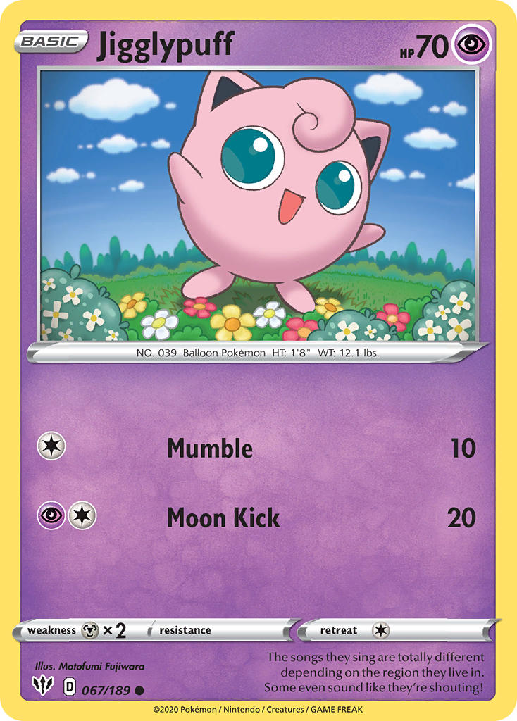 Darkness Ablaze Jigglypuff Pokémon card