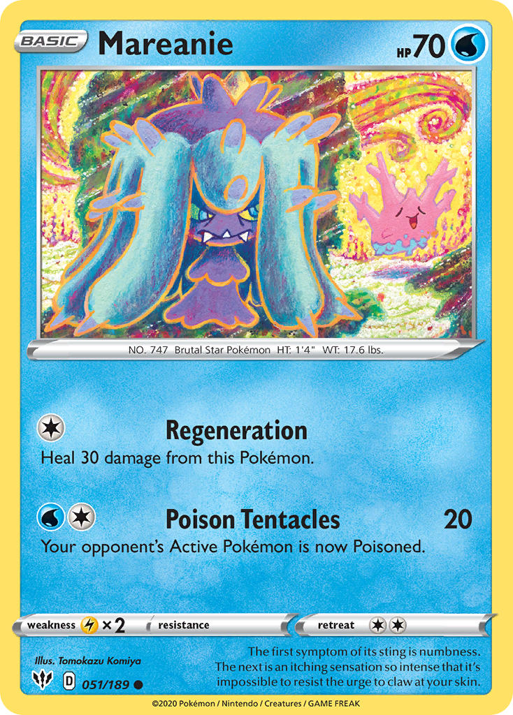 Darkness Ablaze Mareanie Pokémon card