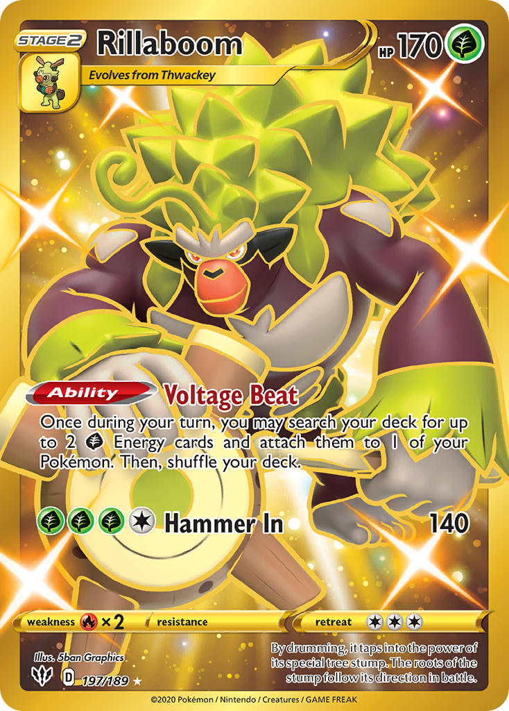Darkness Ablaze Rillaboom Pokémon card