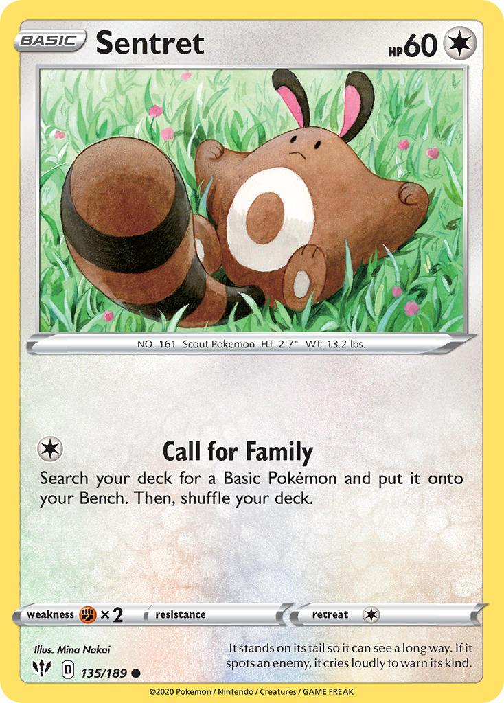 Darkness Ablaze Sentret Pokémon card