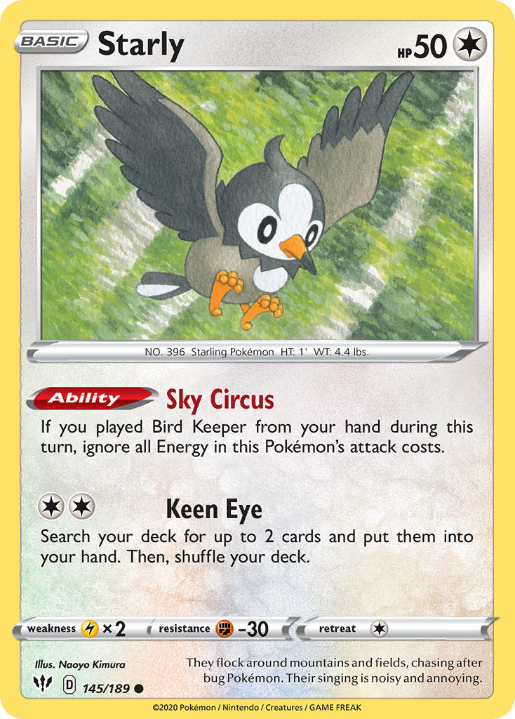 Darkness Ablaze Starly Pokémon card