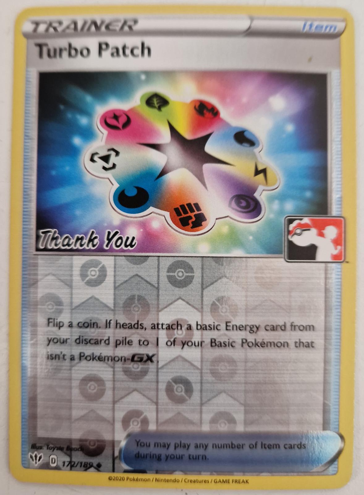 Darkness Ablaze Turbo Patch [Thank-You] Pokémon card